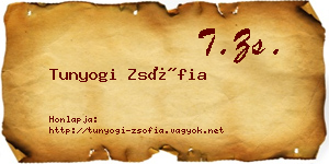 Tunyogi Zsófia névjegykártya