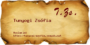 Tunyogi Zsófia névjegykártya