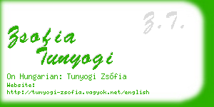 zsofia tunyogi business card